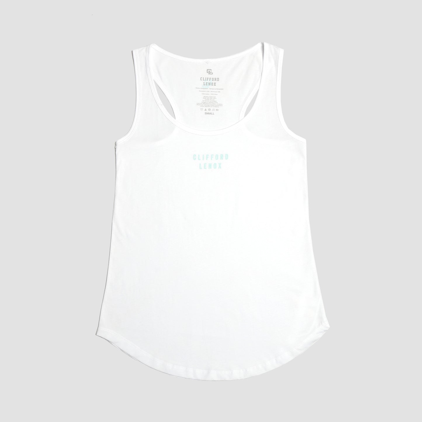 CL Women's Stamp Racerback Tank Top // White