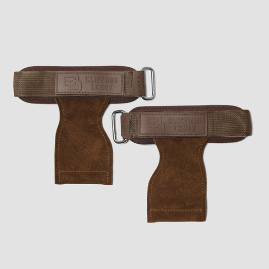 Leather Lifting Grip Wraps // Brown Leather