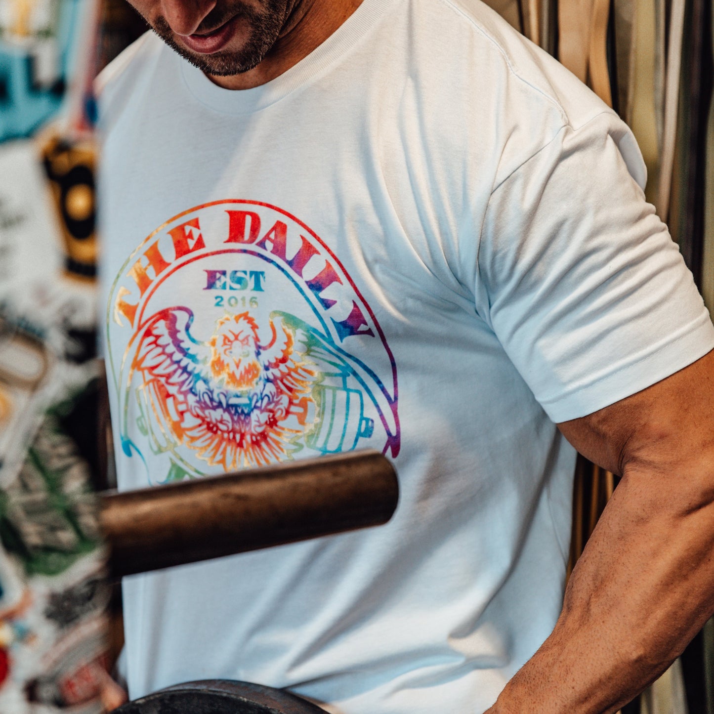 Daily Pump Tie-Dye Logo Tee // White
