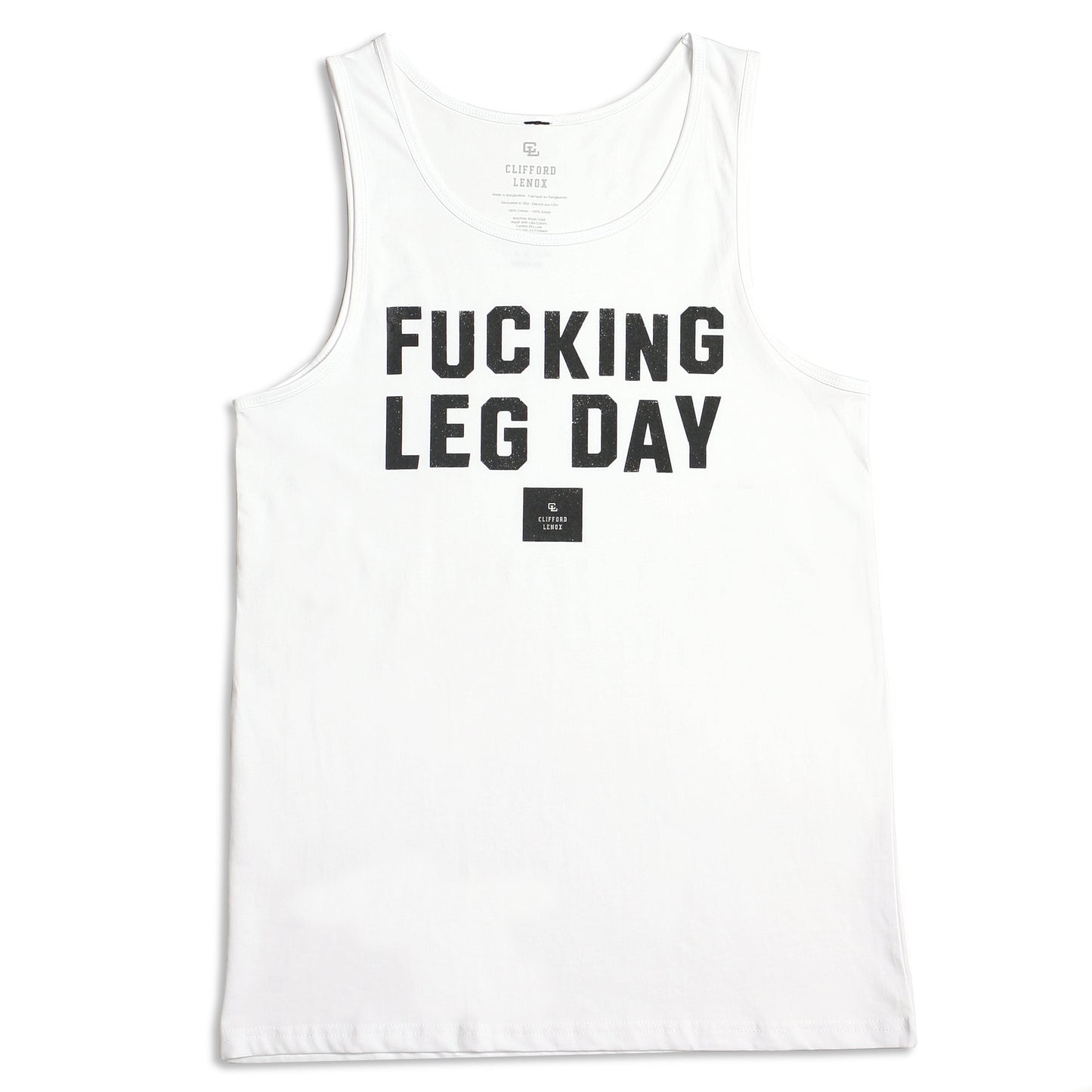 Fucking Leg Day Tank // White