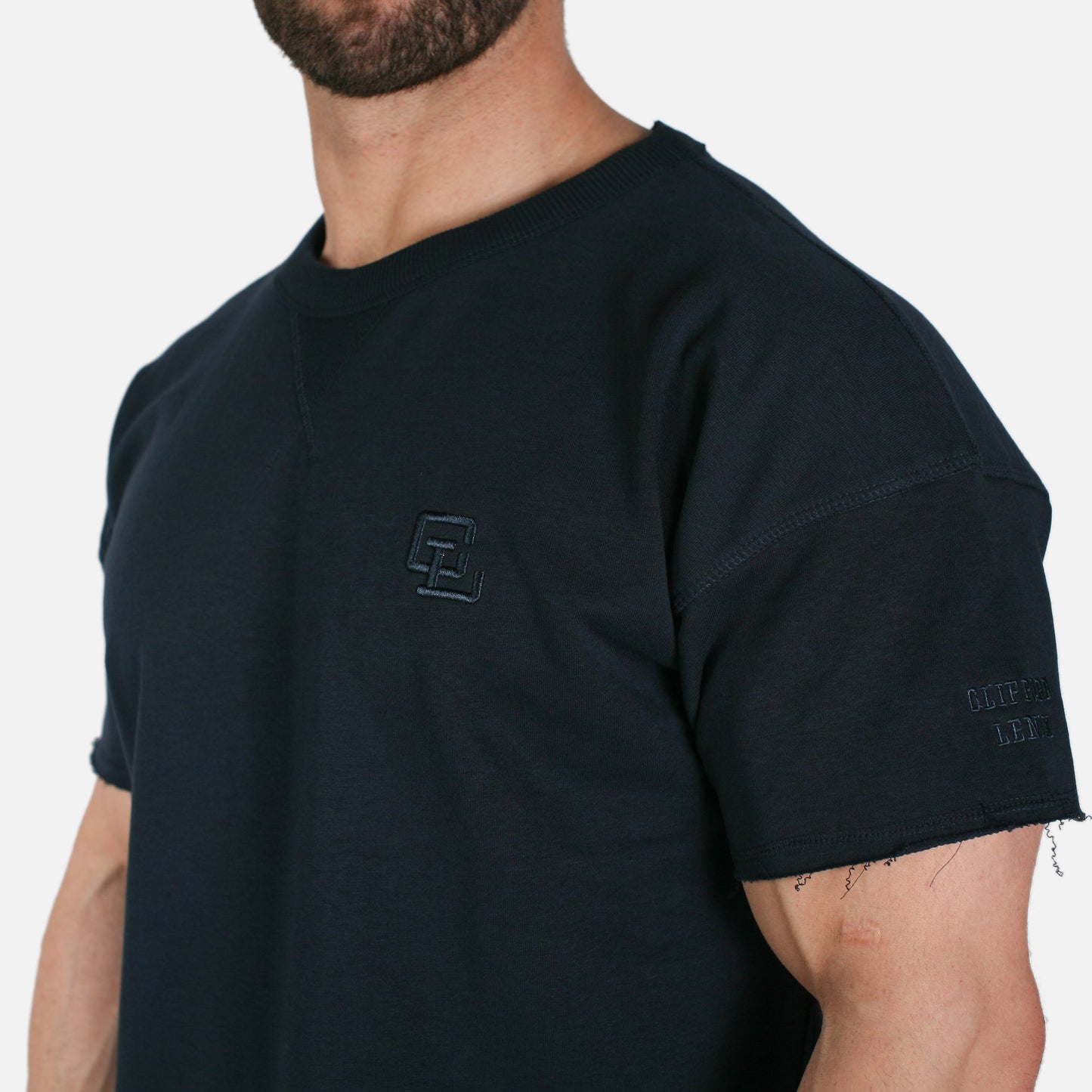 Core Cut Off Crewneck Sweatshirt // Navy
