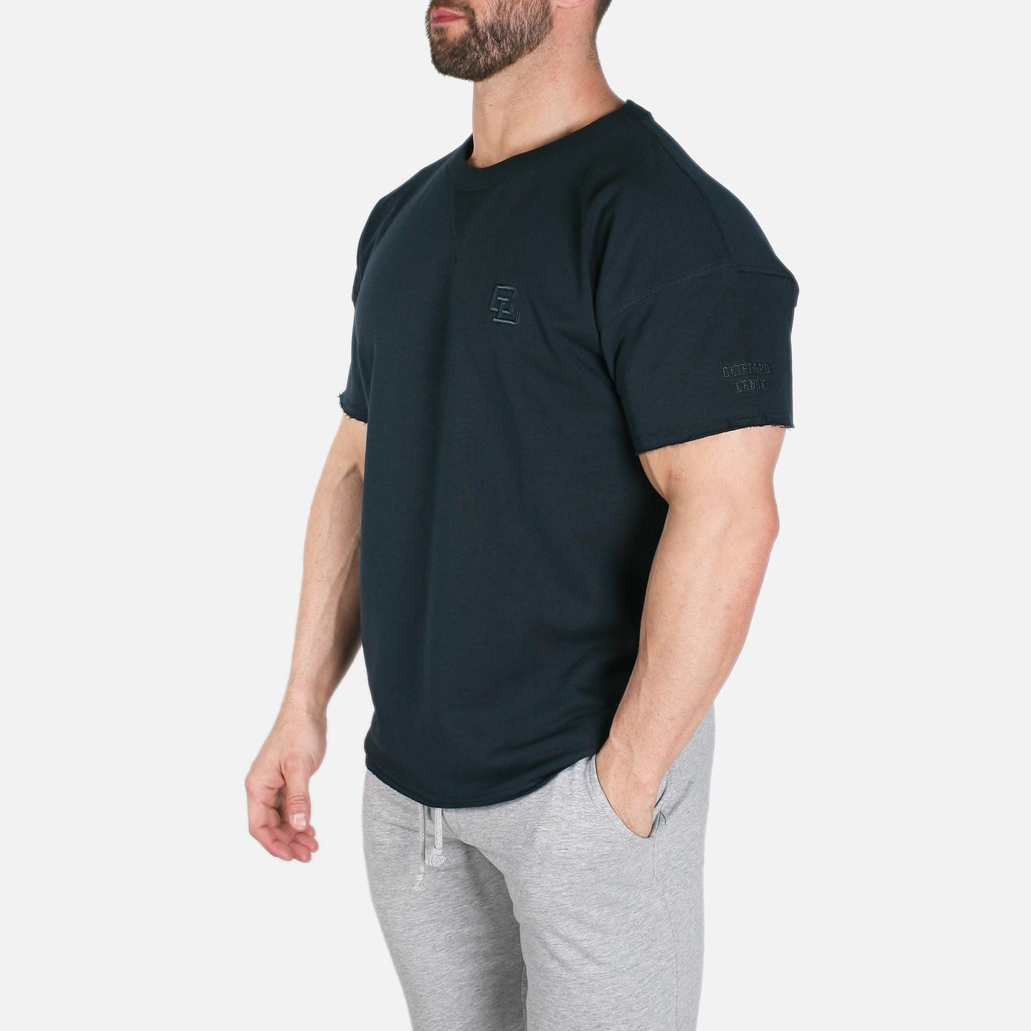 Core Cut Off Crewneck Sweatshirt // Navy