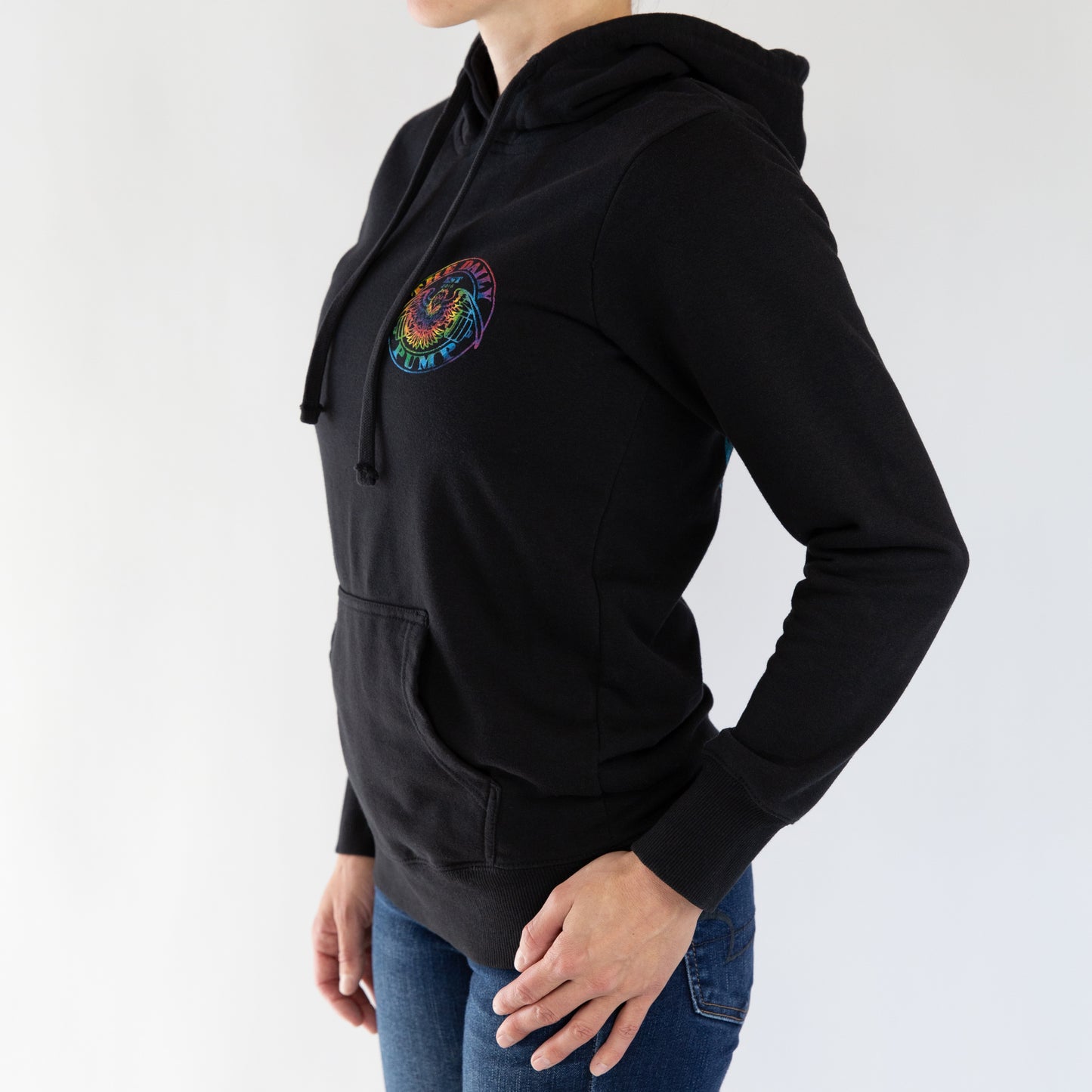 Women's Daily Pump Tie-Dye Logo Hoodie // Black