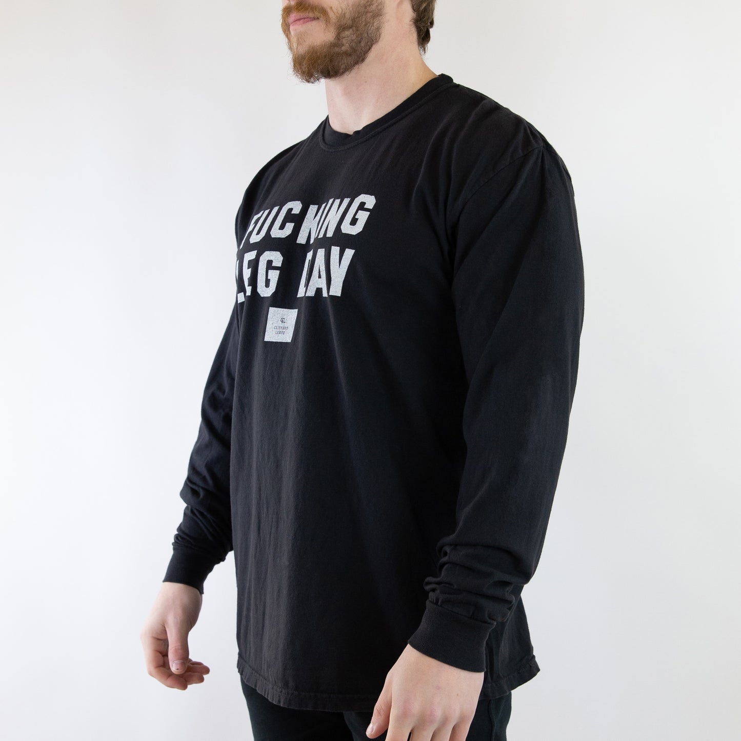 Fucking Leg Day Long Sleeve Tee // Black