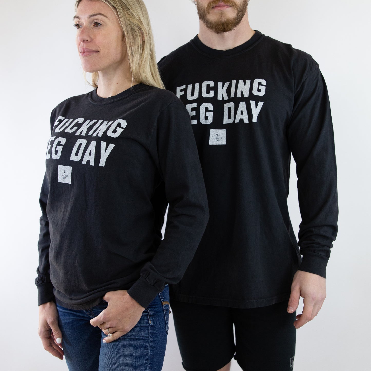 Fucking Leg Day Long Sleeve Tee // Black