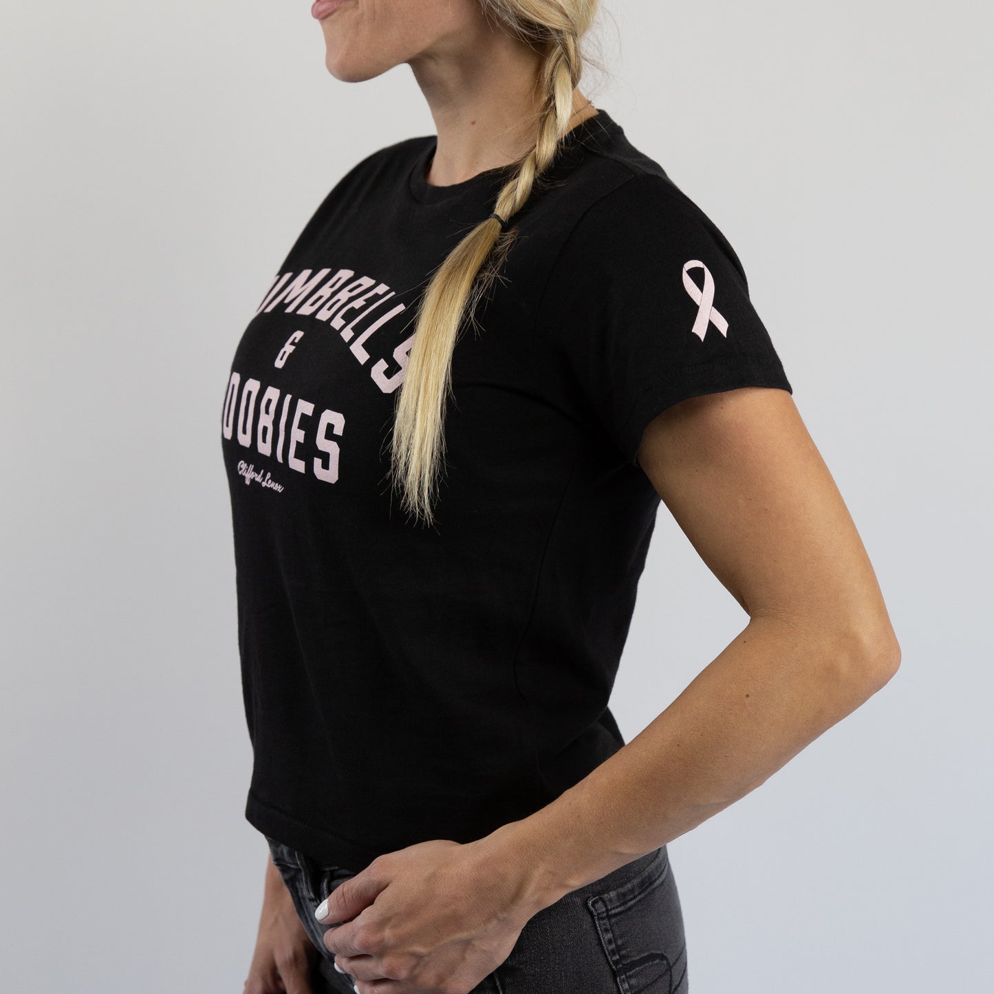 Women's Dumbbells & Boobies High Waisted Tee // Black