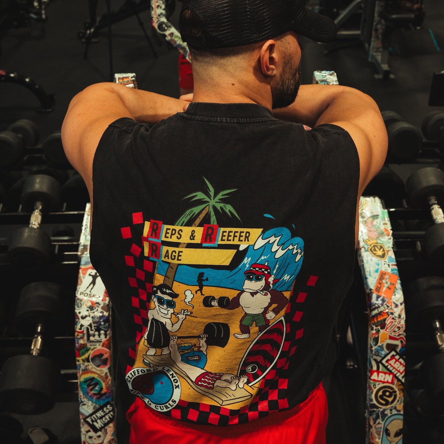 Rips & Curls Oversized Cut off Tank