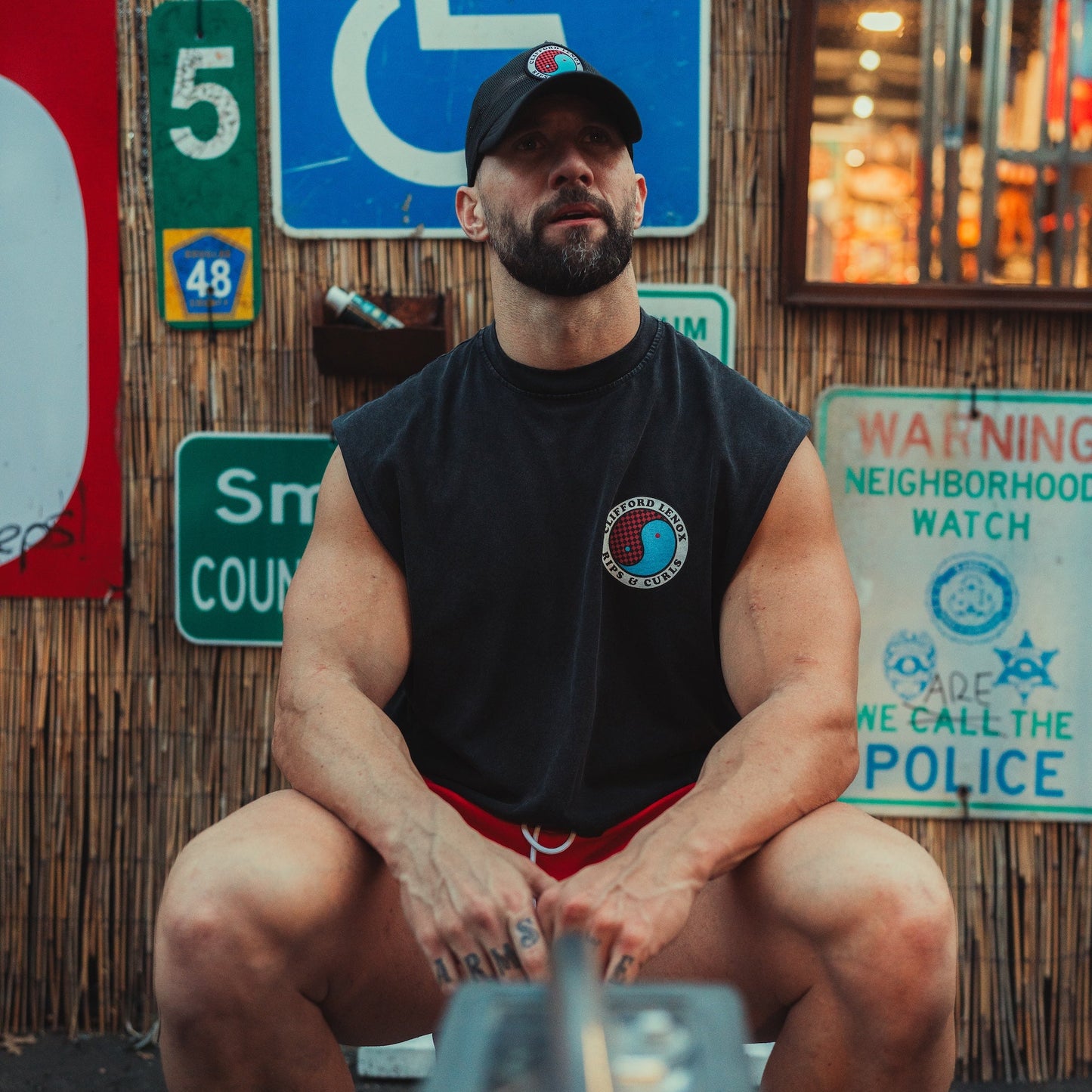 Rips & Curls Oversized Cut off Tank