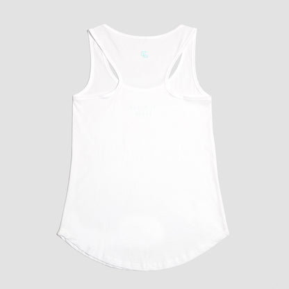 CL Women's Stamp Racerback Tank Top // White