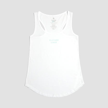 CL Women's Stamp Racerback Tank Top // White