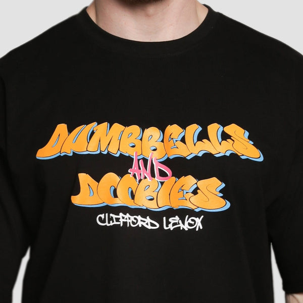 Dumbbells & Doobies Graffiti Daily Tee // Black – Clifford Lenox