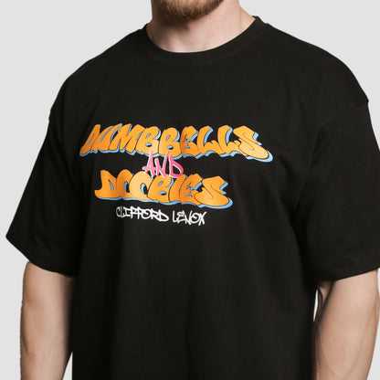 Dumbbells & Doobies Graffiti Daily Tee // Black