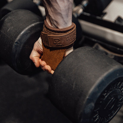 Leather Lifting Grip Wraps // Brown Leather