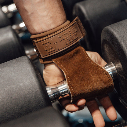 Leather Lifting Grip Wraps // Brown Leather