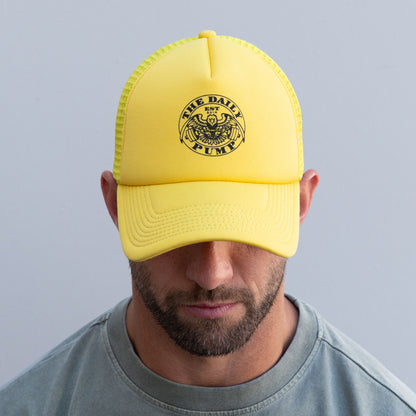 Daily Pump Printed Foam Trucker // Yellow