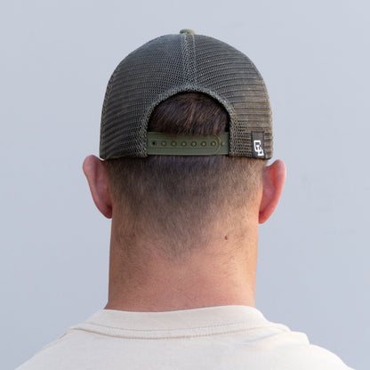 Embroidered Fucking Leg Day Foam Trucker // Forest Green