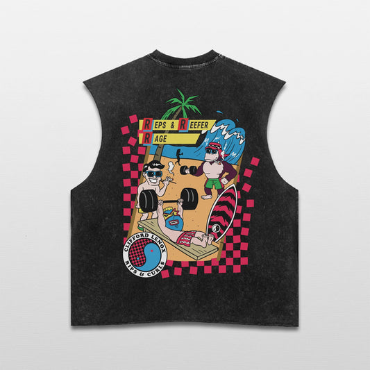 Rips & Curls Oversized Cut off Tank