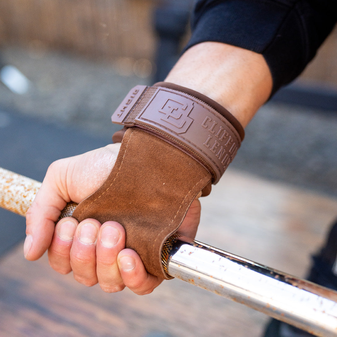 Leather Lifting Grip Wraps // Brown Leather