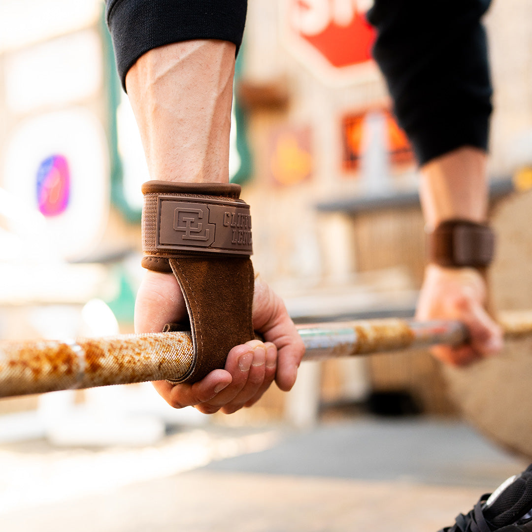 Leather Lifting Grip Wraps // Brown Leather