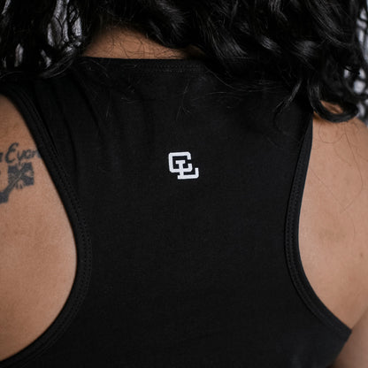 CL Women's Stamp Racerback Tank Top // Black