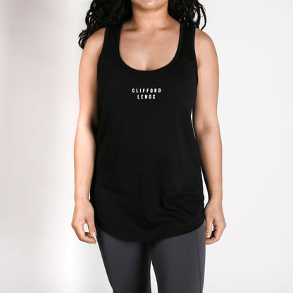 CL Women's Stamp Racerback Tank Top // Black
