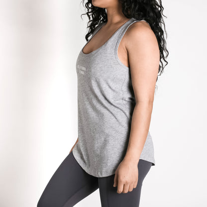CL Women's Stamp Racerback Tank Top // Heather Grey