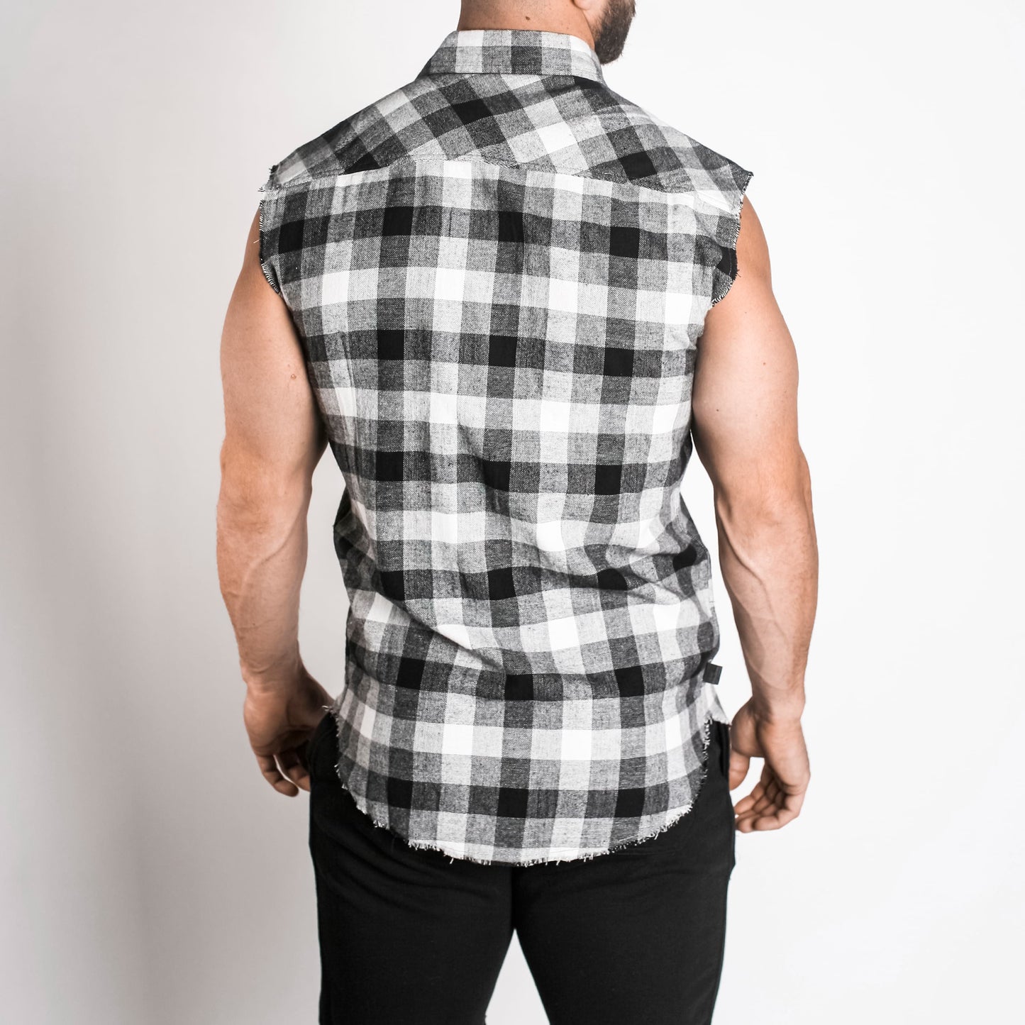 CL Cut-Off Flannel // Black/Off-White