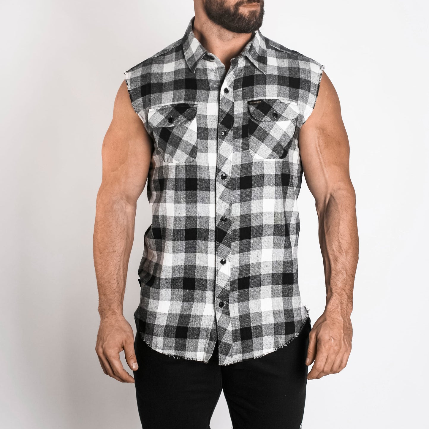 CL Cut-Off Flannel // Black/Off-White