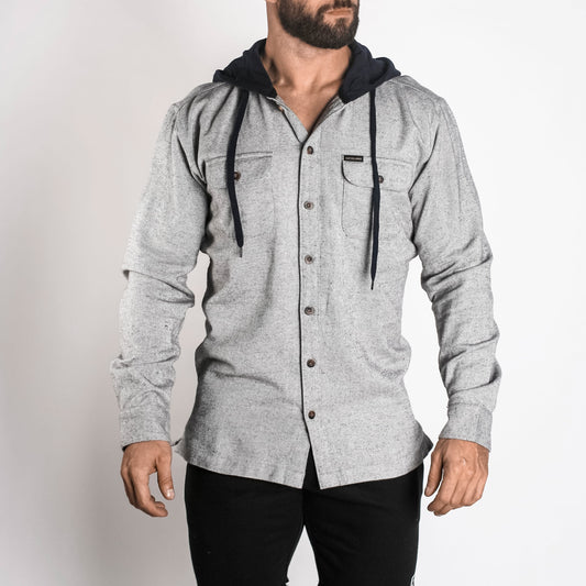 CL Hooded Flannel // Grey Heather