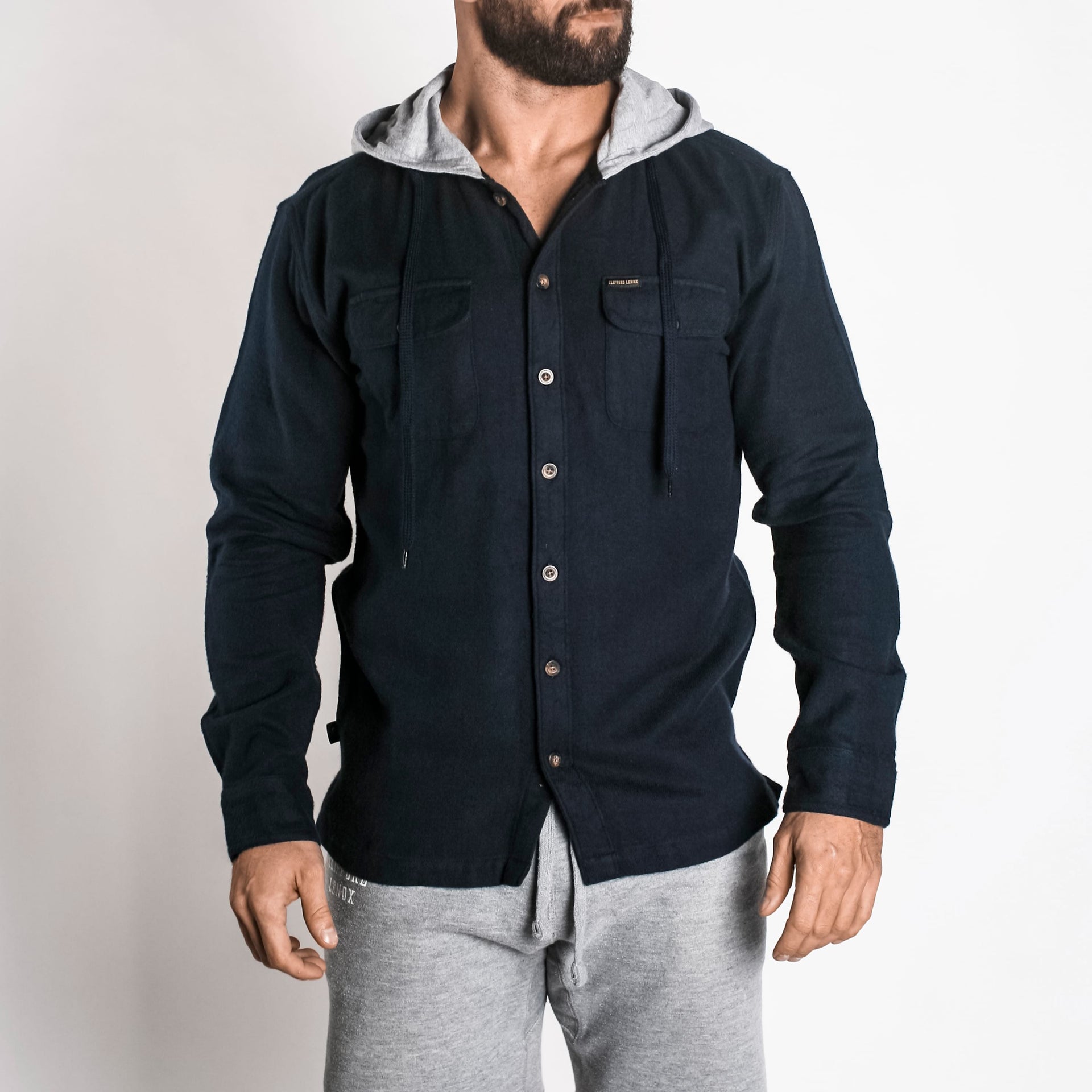 CL Hooded Flannel // Navy