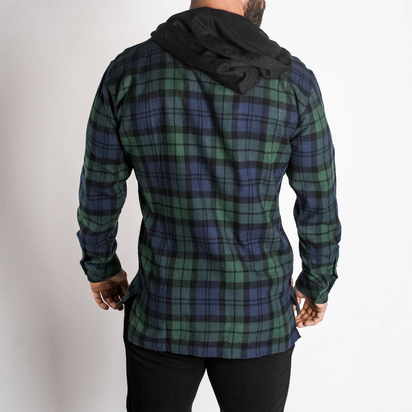 CL Hooded Flannel // Navy/Green