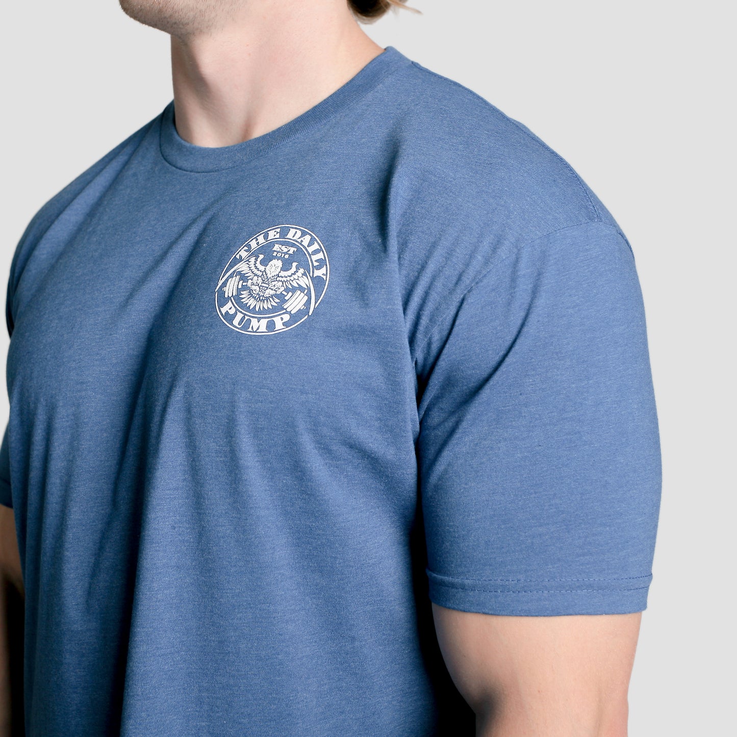 The Daily Pump Mens Tee // Heather Blue