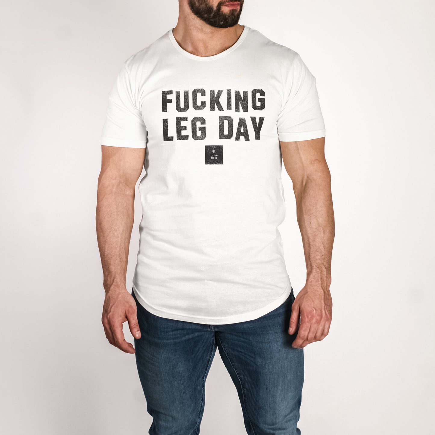Fucking Leg Day Tee // White