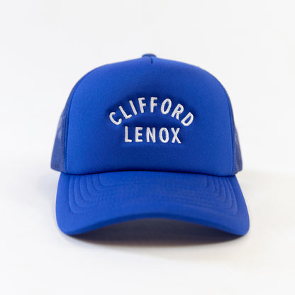 CL Type Embroidered Foam Trucker // Blue