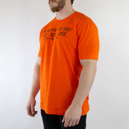 Fucking Leg Day Collegiate Tee // Orange