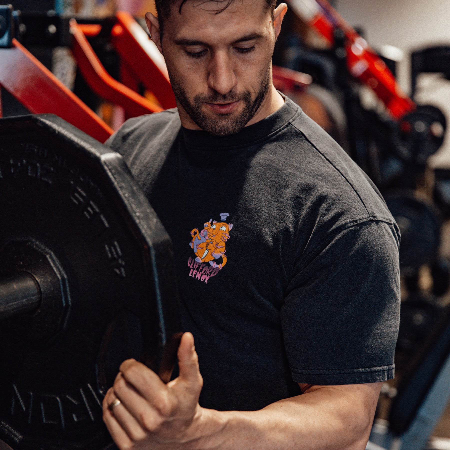 TARBOX X Arms Race Gym Tee // Washed Charcoal Black – Clifford Lenox