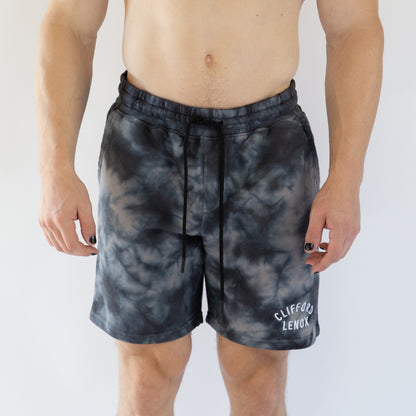Tear Drop Short // Black Smoke Tie Dye