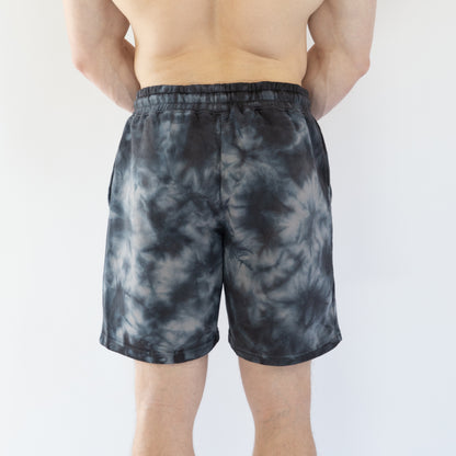 Tear Drop Short // Black Smoke Tie Dye