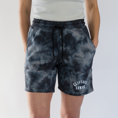 Tear Drop Short // Black Smoke Tie Dye